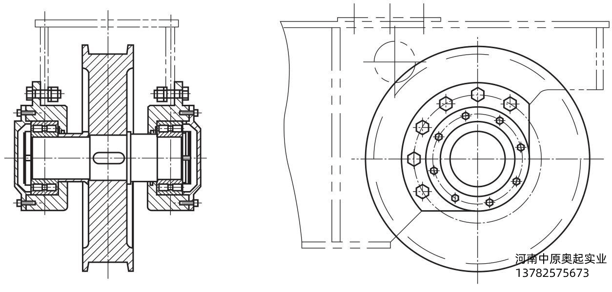 起重天车轮子结构图图片