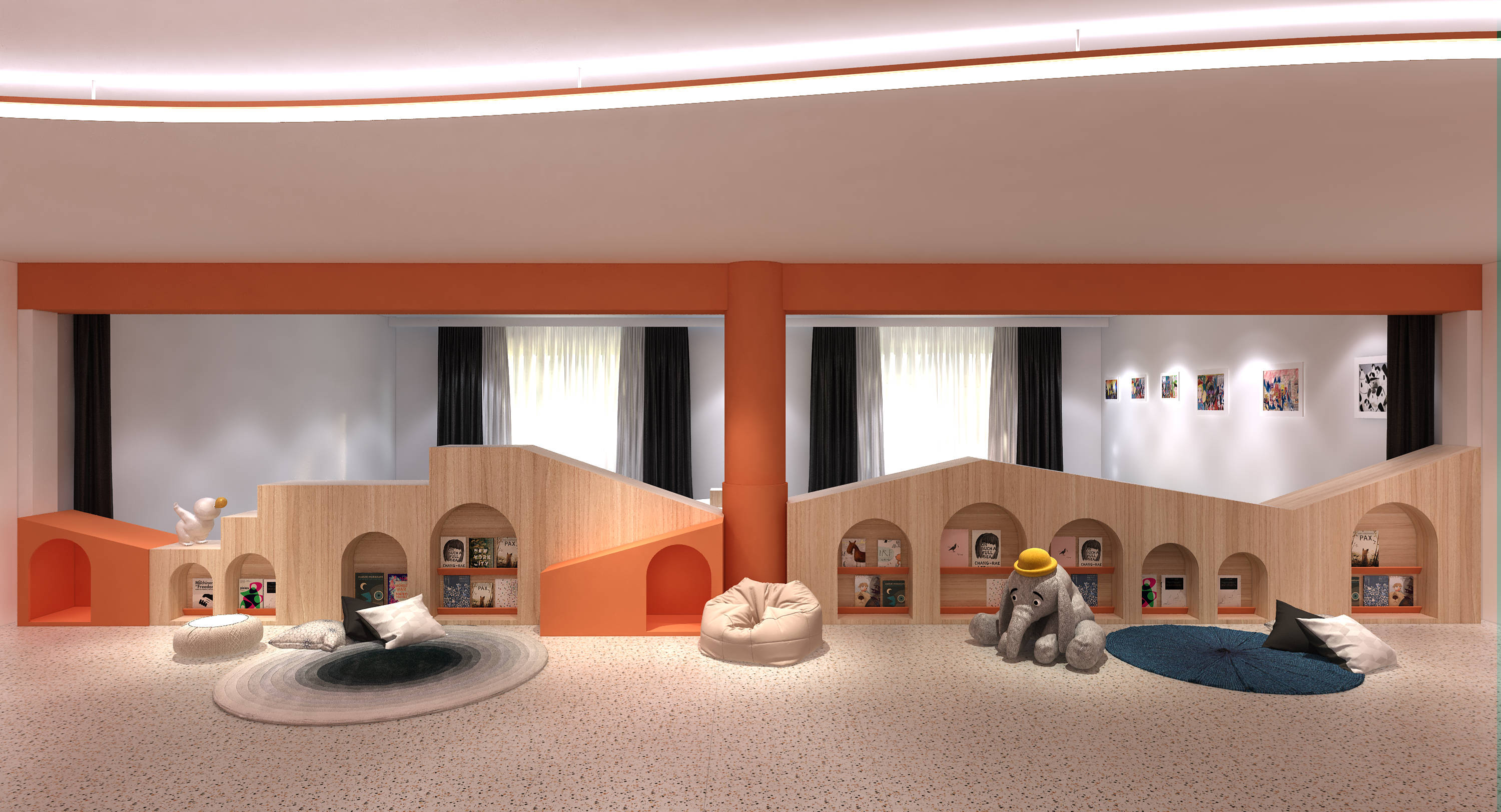 青岛幼儿园设计天启星幼儿园打破边界用色彩点亮童心