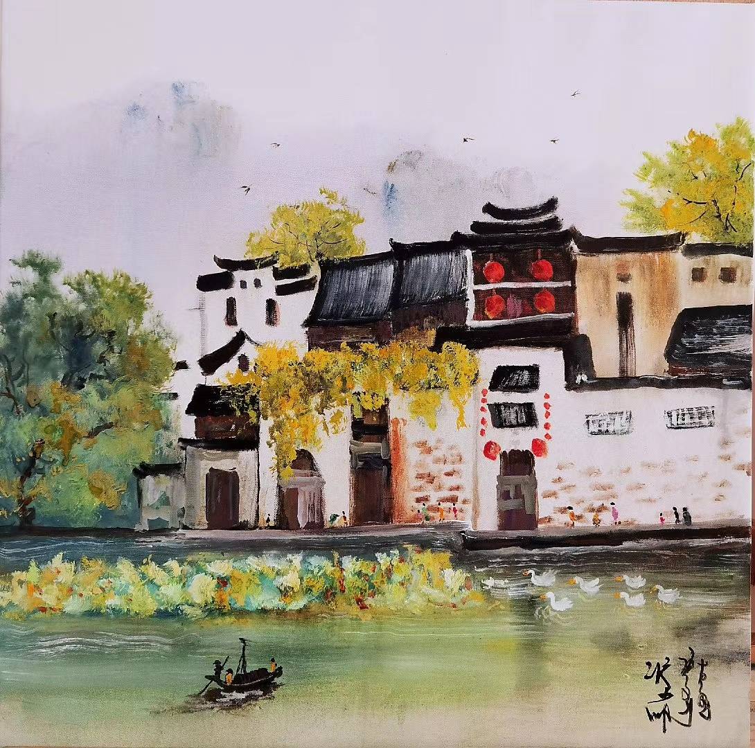 吴冠中嫡传弟子冯少帅:亚麻布国画第一人_油画