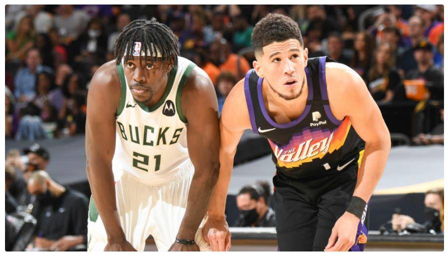 jrue holiday 和 devin booker 在第一場比賽中相互對抗時沒有得分.