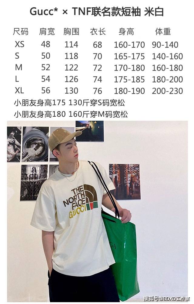 Gucci|Gucci & TNF聯名款短袖T恤