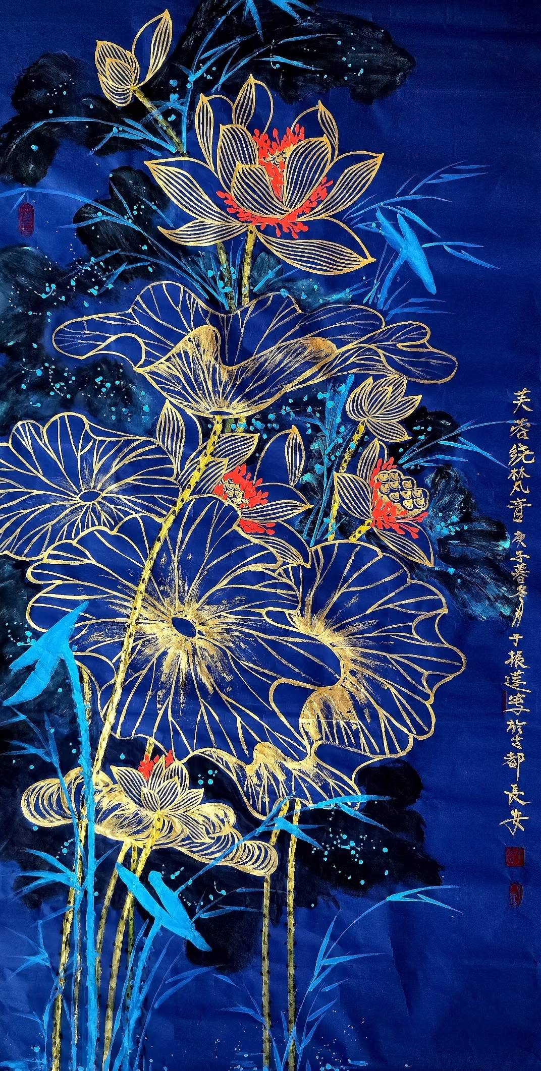 荷花绘画作品一等奖图片