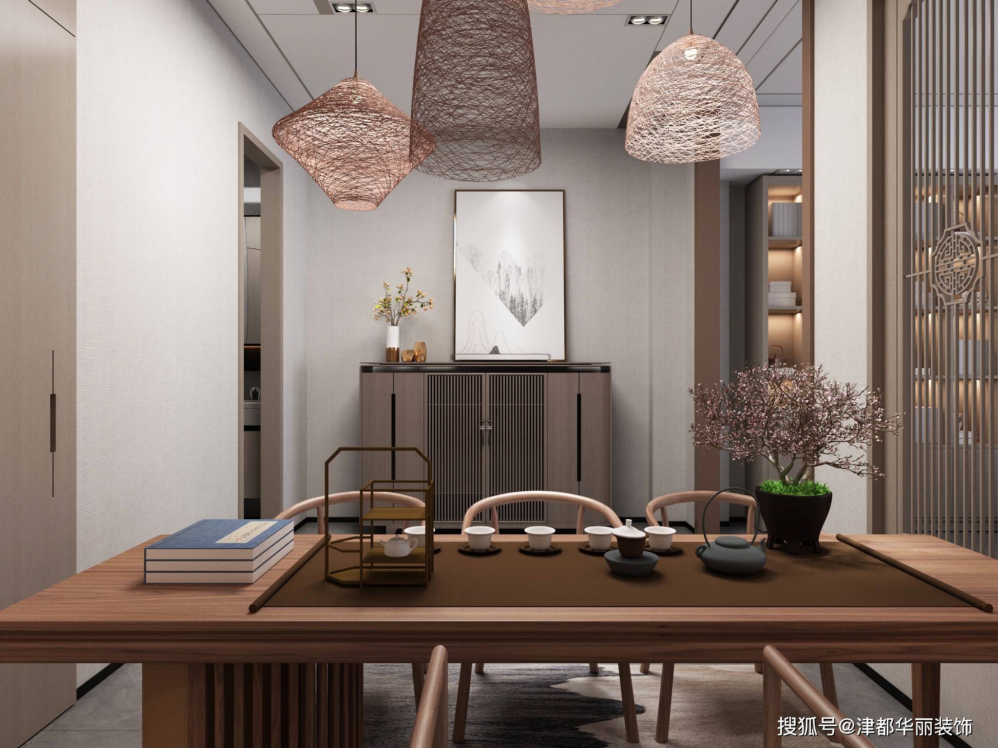 银川装修公司津都华丽银川翡翠园茶楼装修设计装修方案教室