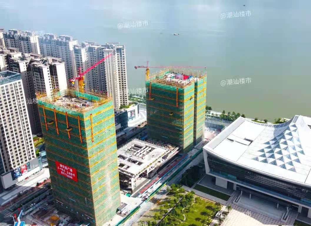 汕头绿地中心,进度稍慢,200米高层塔楼目前已在开挖基坑.