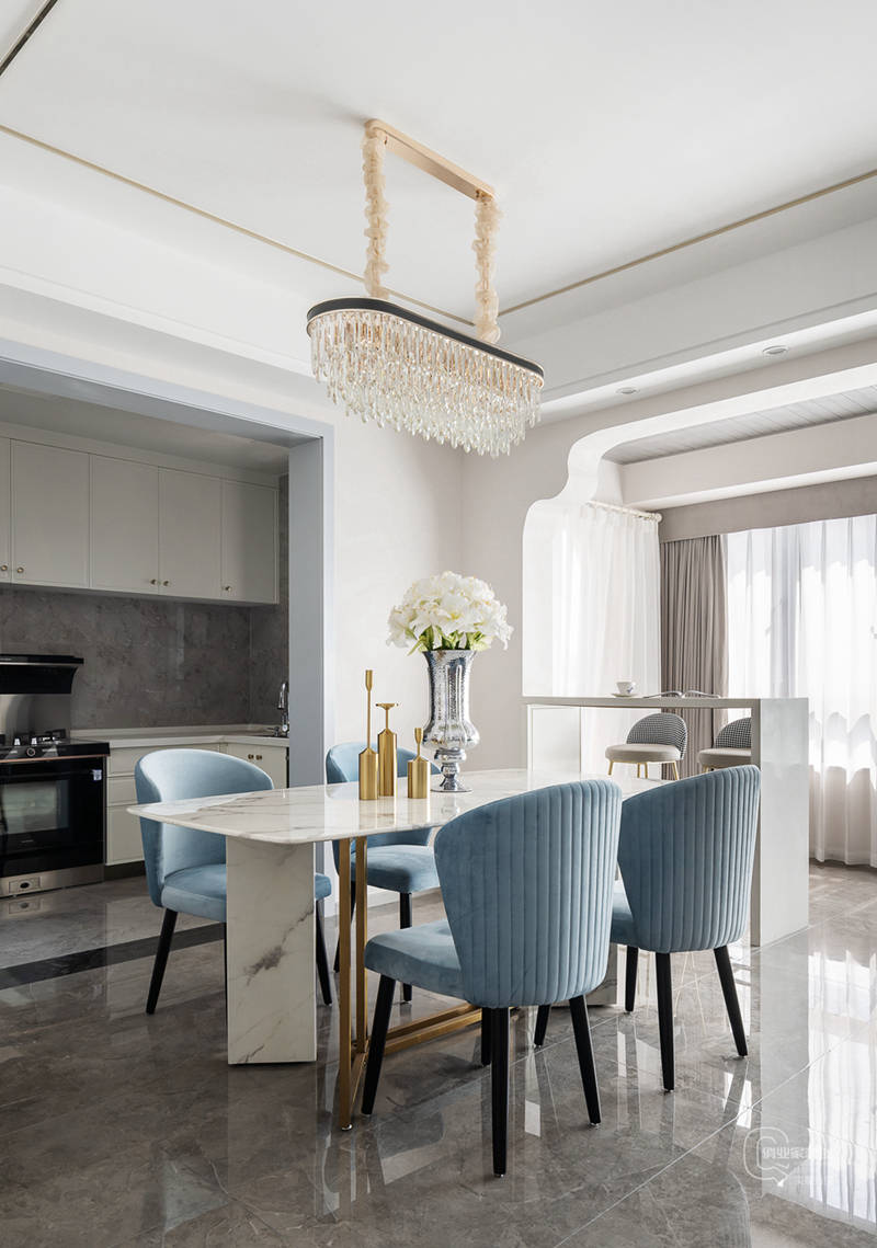 龙湖春江天镜128平米现代美式轻奢风格装修设计案例作品