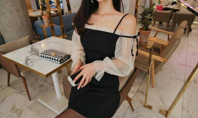 时尚|韩国模特孙允珠韩版丝滑鹅绒吊带裙甜美淑女气质网拍