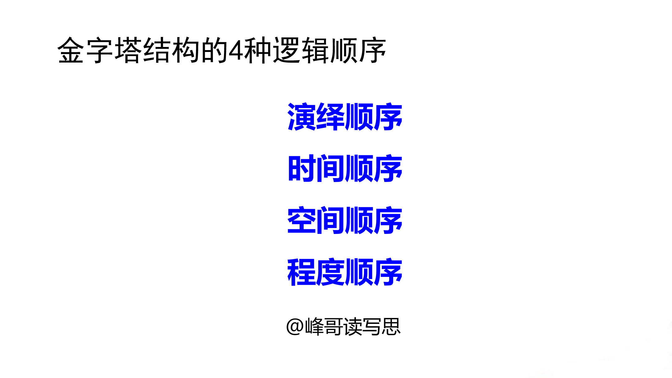 表達時,我們的大腦是如何來組織思想的,就決定了我們選擇什麼樣的邏輯