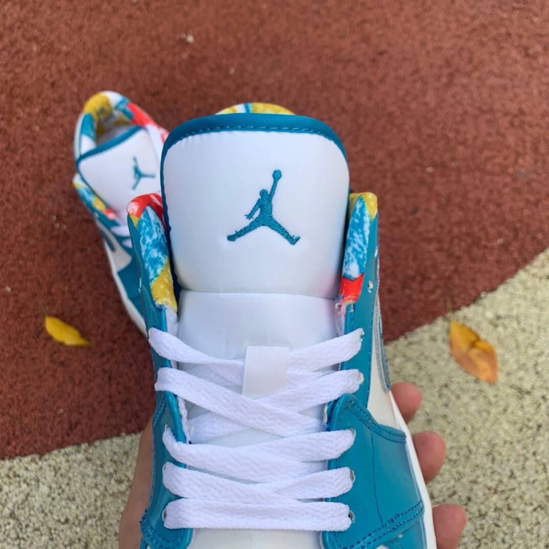 漆皮|乔丹 Air Jordan 1 Low Release 蓝生胶漆皮低帮运动鞋