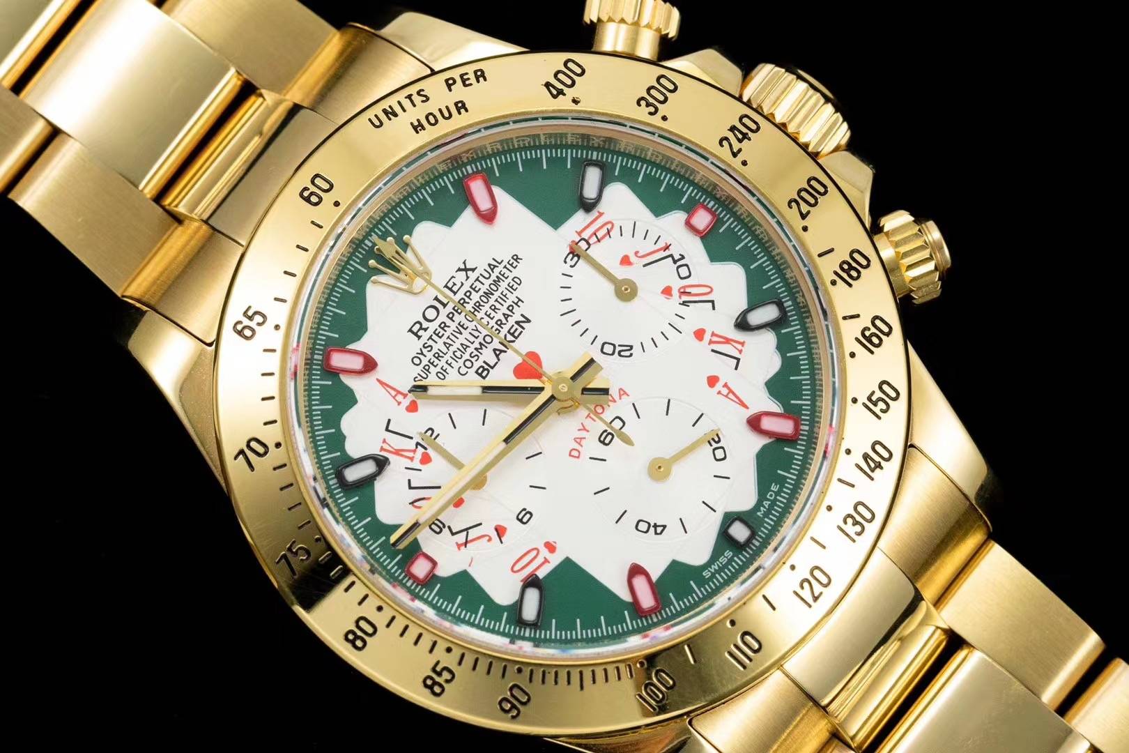 大c论表劳力士迪通拿改装扑克表盘效果