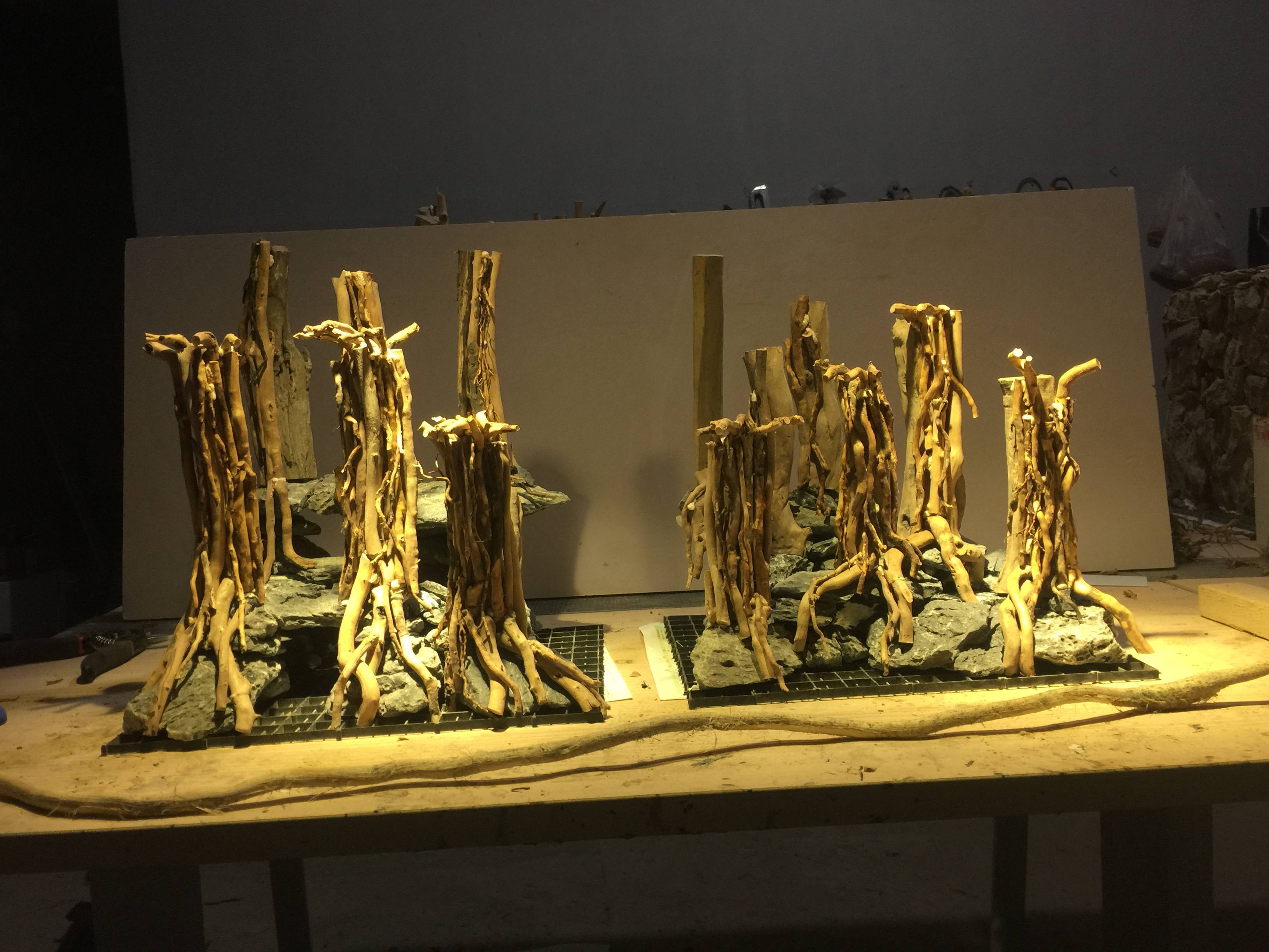 成群的八零缸莫斯树草缸造景骨架制作步骤花絮