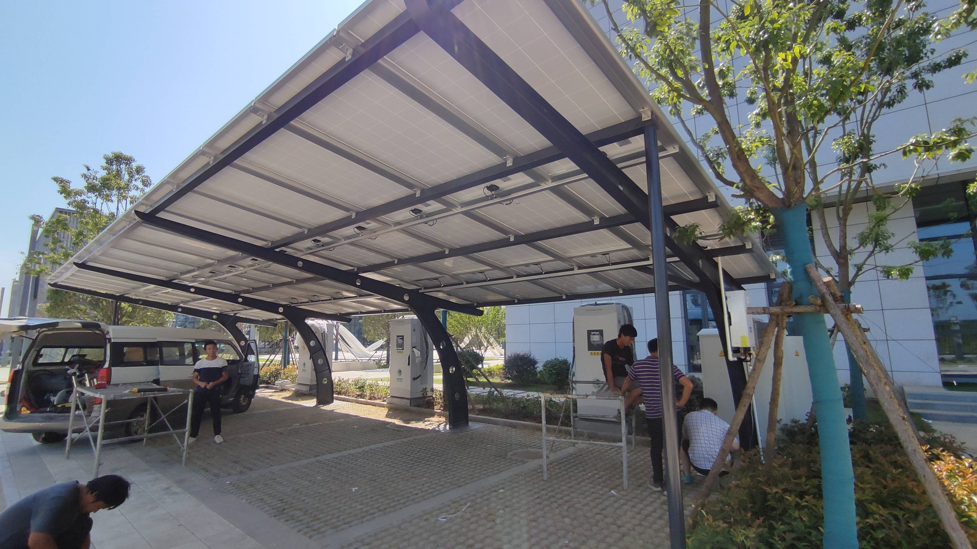 武汉光谷黄冈产业园区光伏车棚方案_技术