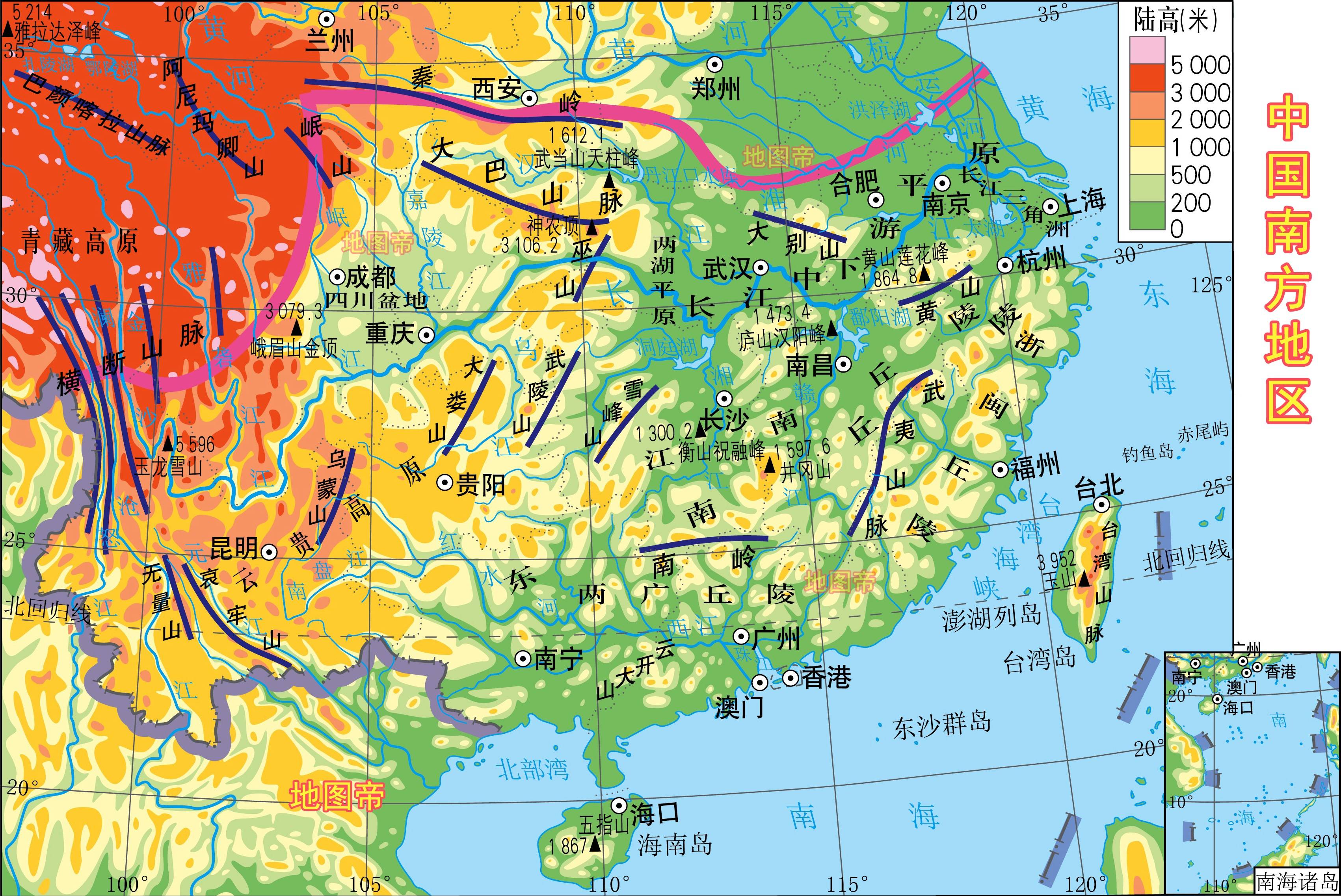 岭南地图高清图片