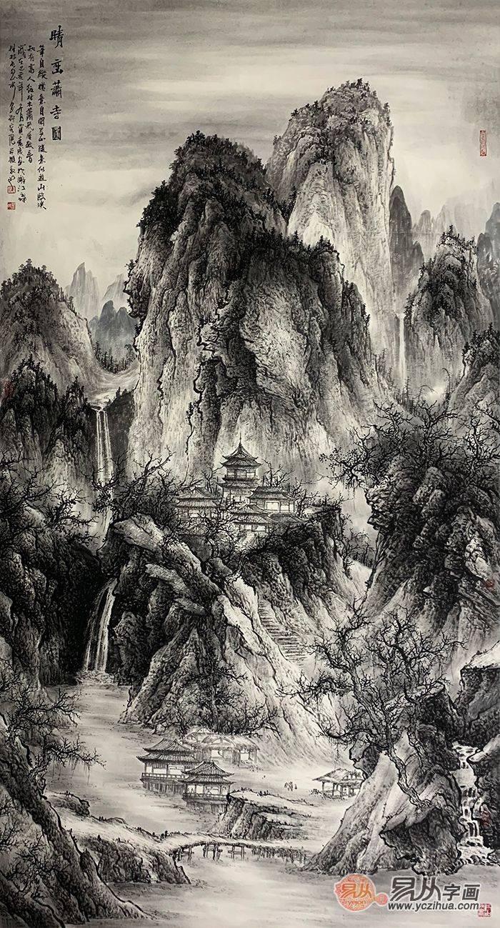 资春成山水画 墨色通透 雅俗共赏 意境悠远