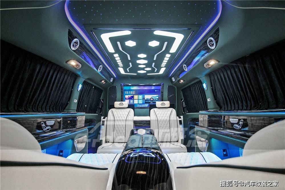改装奔驰威霆六座内饰案例，全隔断吧台+蒙娜丽莎座椅+满天星定制版_搜狐汽车_搜狐网