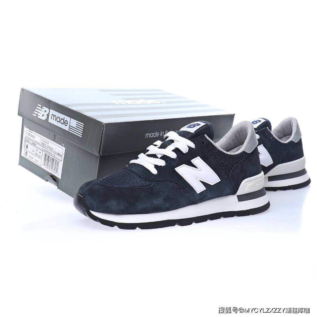 New NB新百伦New Balance Made in USA 990V1低帮运动慢跑鞋海军蓝白 M990N