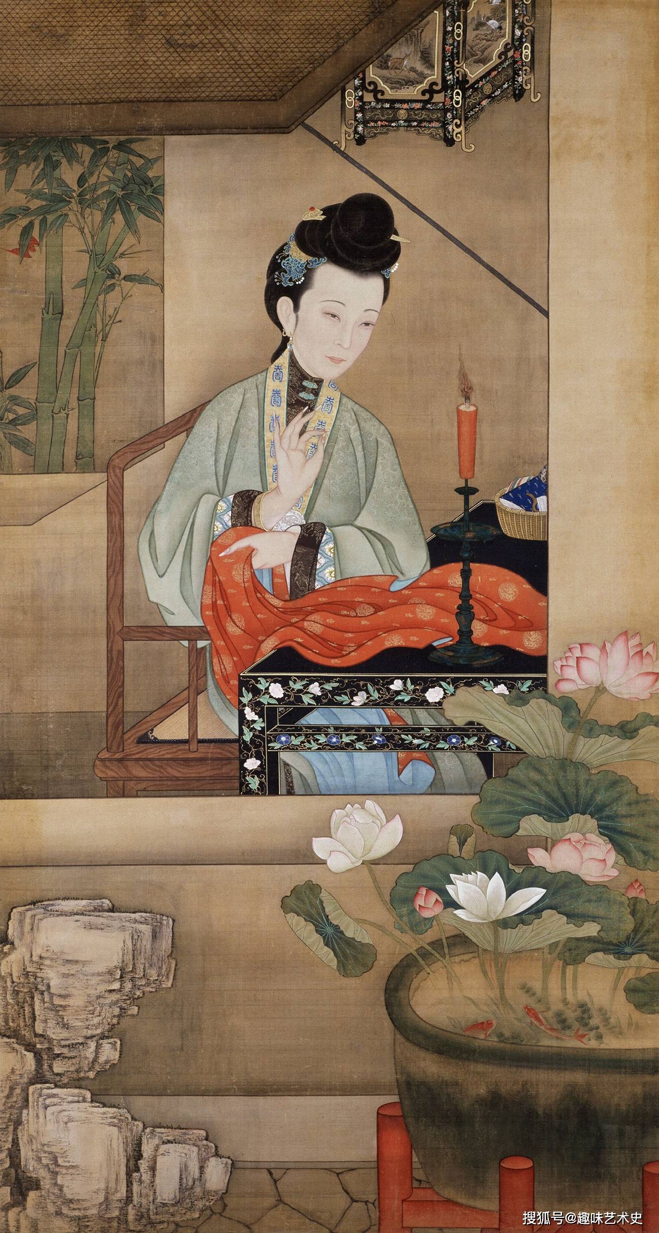 清02佚名雍正十二美人图胤禛美人图