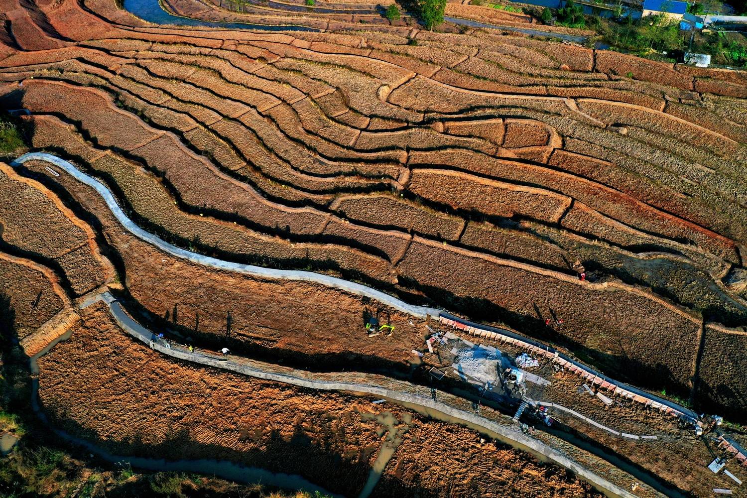 綦江区三江街道寨门村打造七彩梯田_改造_农田_蒋焰