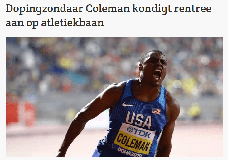科尔曼明年1月纽约赛复出称有望破百米9秒58纪录