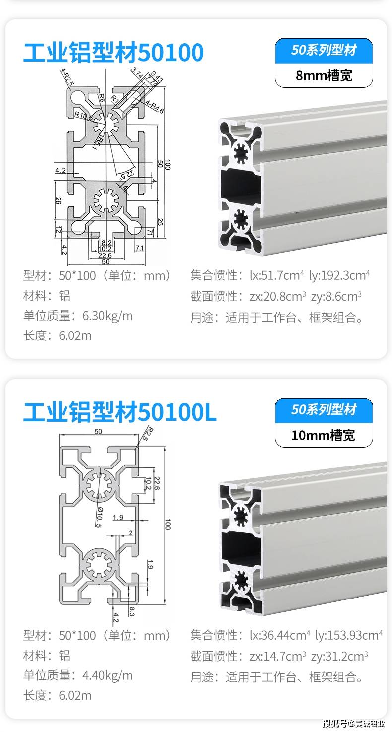 原创快来了解50铝型材的参数详解