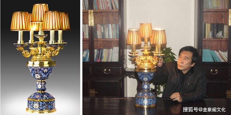 张向东铜胎掐丝珐琅世界风情景泰蓝台灯