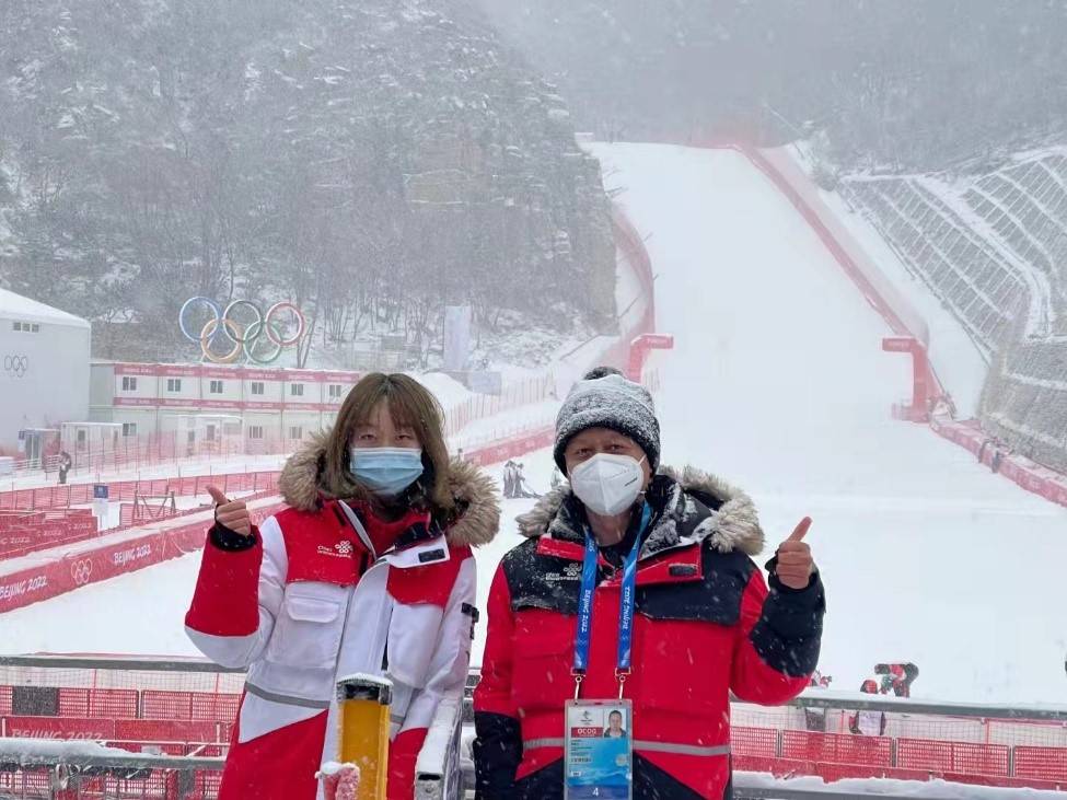 國家高山滑雪中心通信經理 李建利大雪大霧的一天,雖然下午比賽