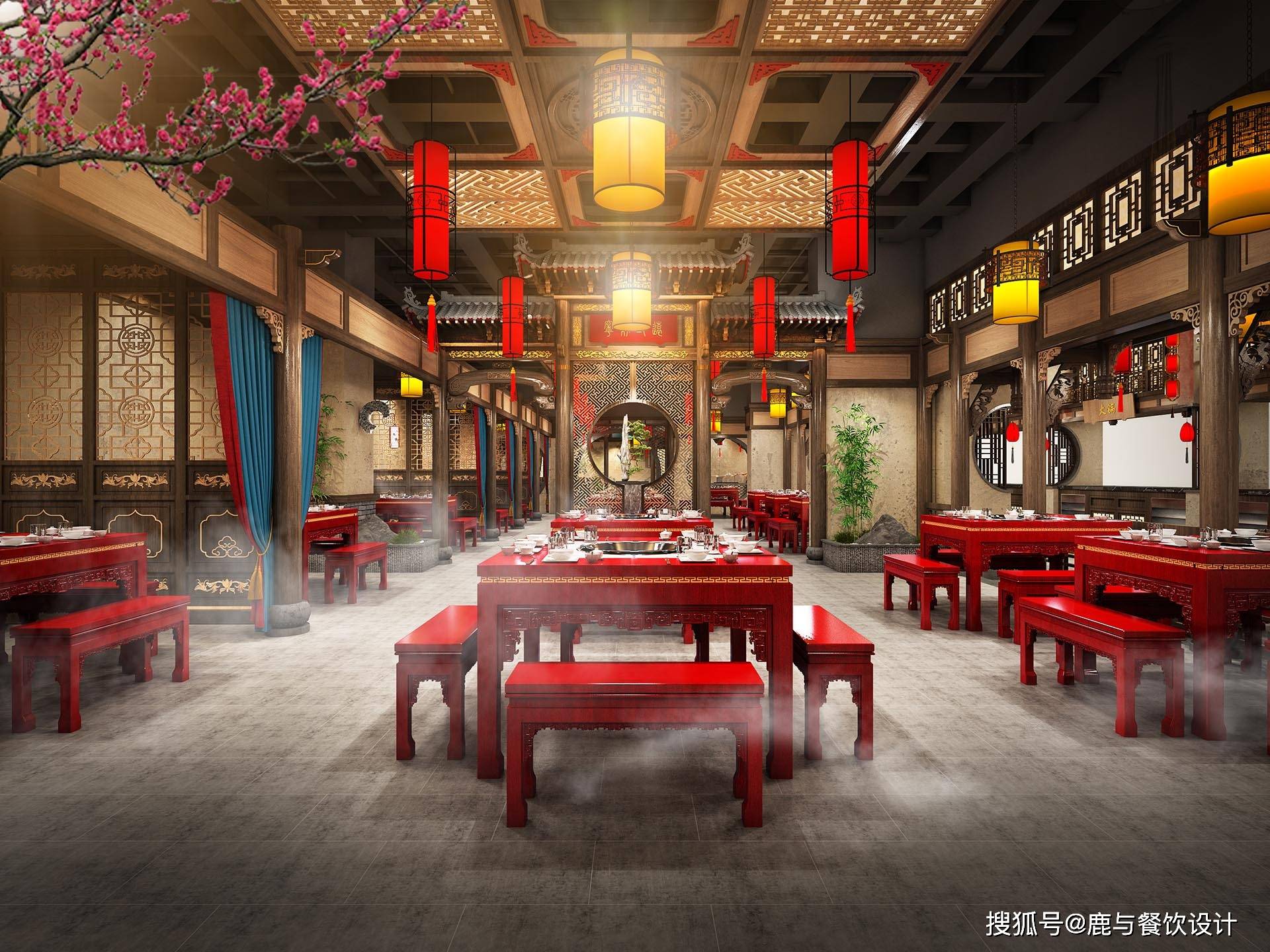 成都皇三爷火锅空间设计案例-鹿与设计-搜狐大视野-搜狐新闻
