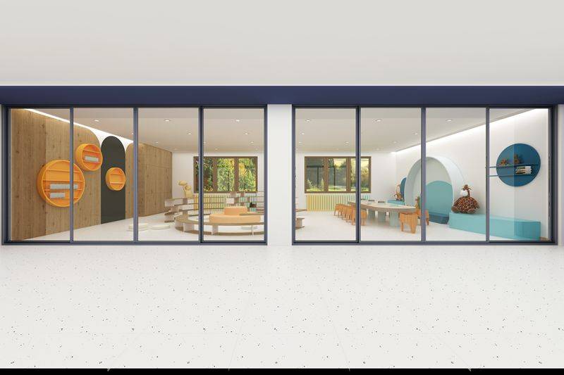 回响设计青岛天启星幼儿园色彩碰撞的幼儿园设计