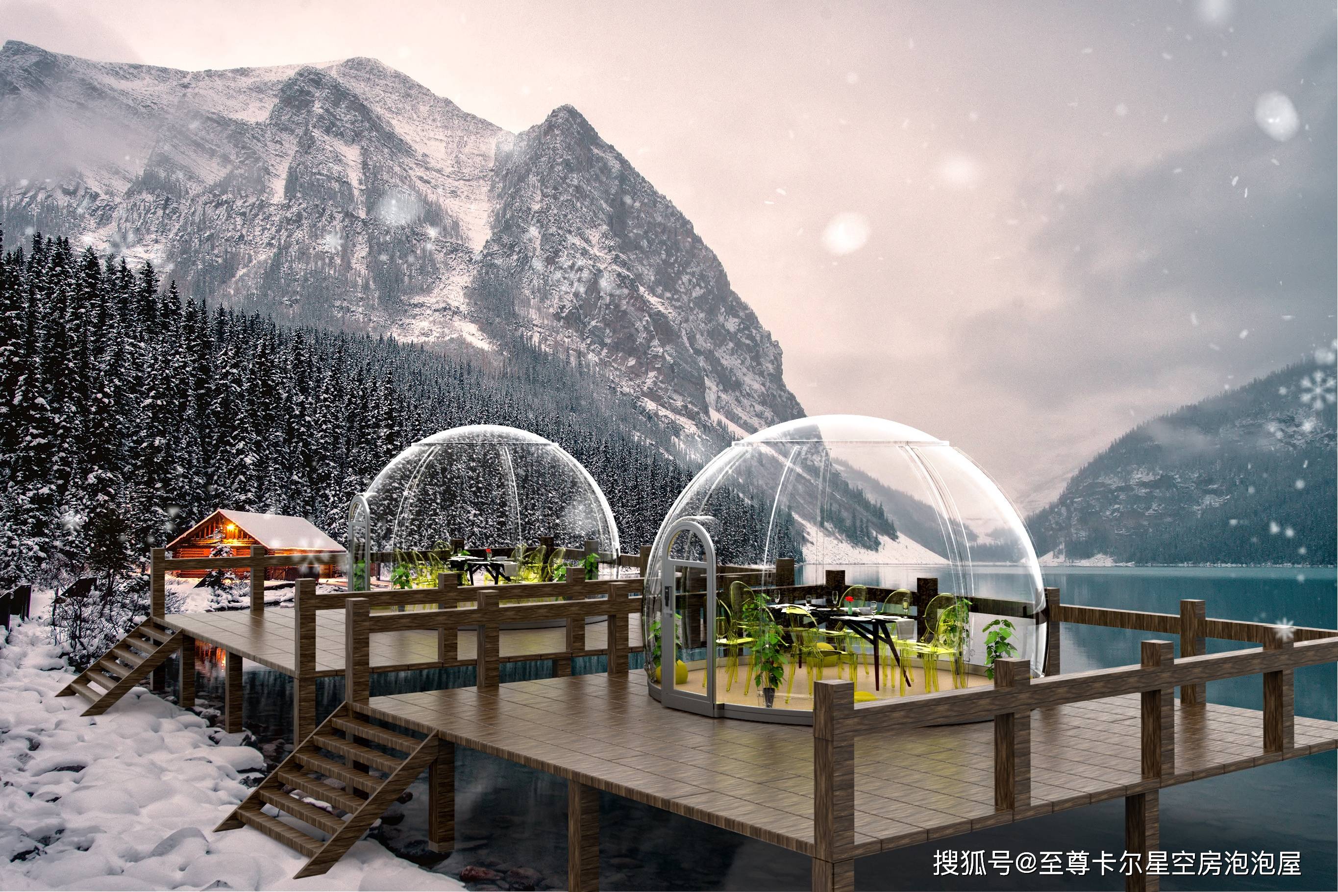 火了全透明星空房泡泡屋躺床上就能看到浩瀚星空