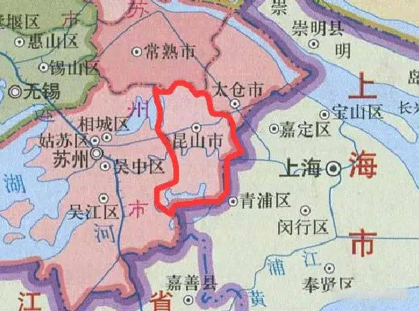 上海市昆山市地图图片