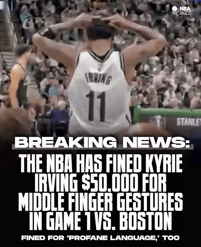 欧文一个手势被罚了5万刀