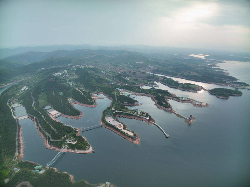 南水北调丹江大观苑碧波荡漾景色如画生态和谐