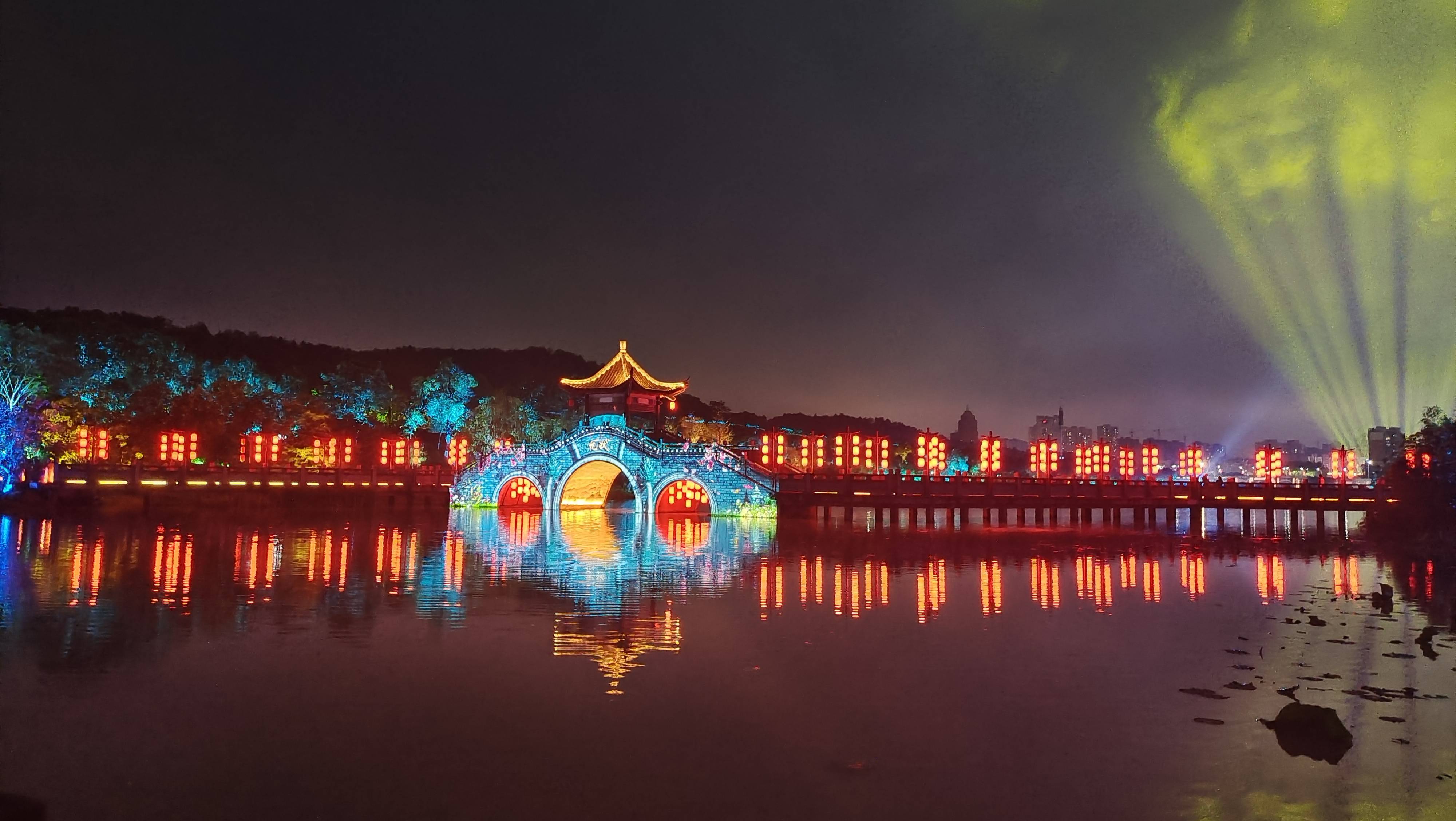 美丽吉安后河梦回庐陵景区夜景欣赏