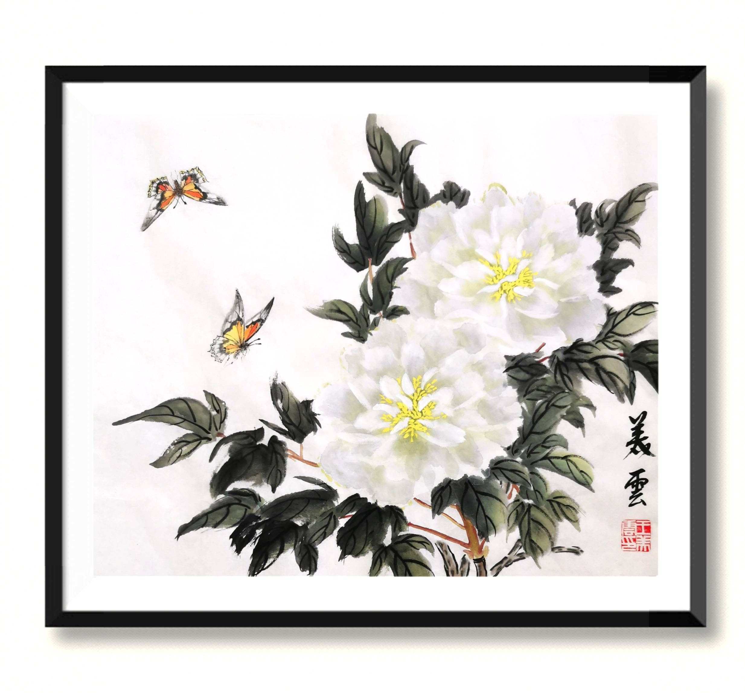 国画牡丹-白牡丹-小写意花鸟画-搜狐大视野-搜狐新闻