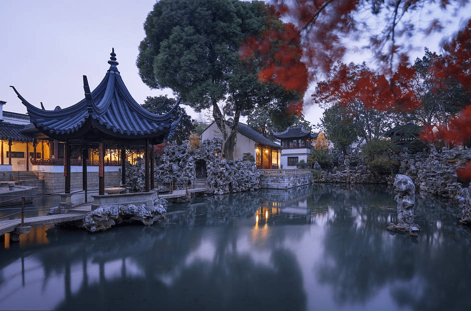 古典苏派六角亭水榭木结构安装 公司设计纯正苏式图纸落地_园林_建筑