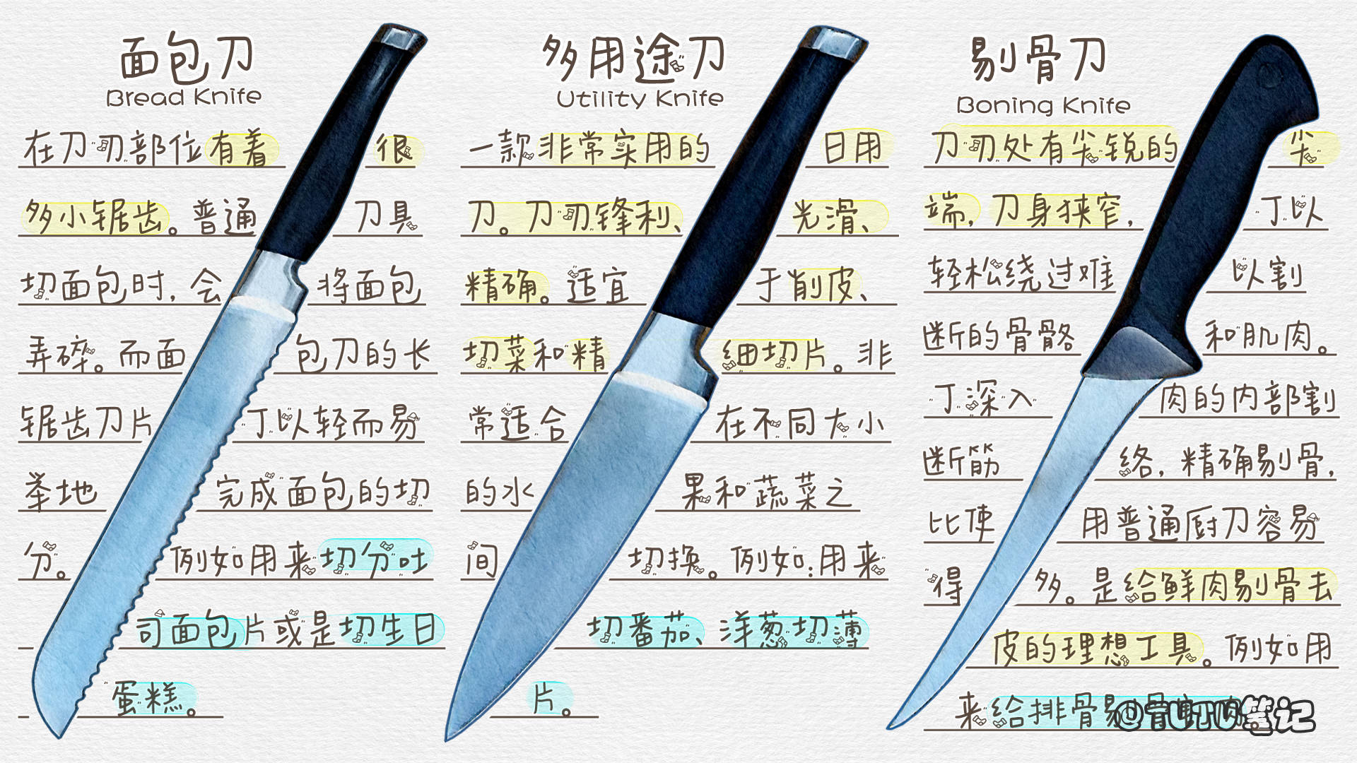 不同用途的西式厨刀分类大全 西式厨刀种类有哪些-搜狐大视野-搜狐新闻
