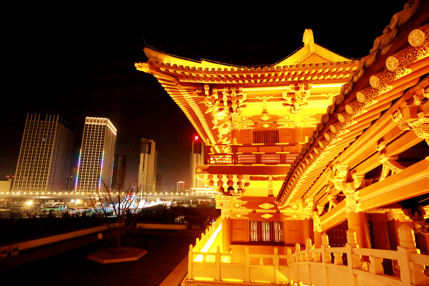 隋唐洛阳城九洲池皇家灯会点亮洛城_花灯_园区_传统