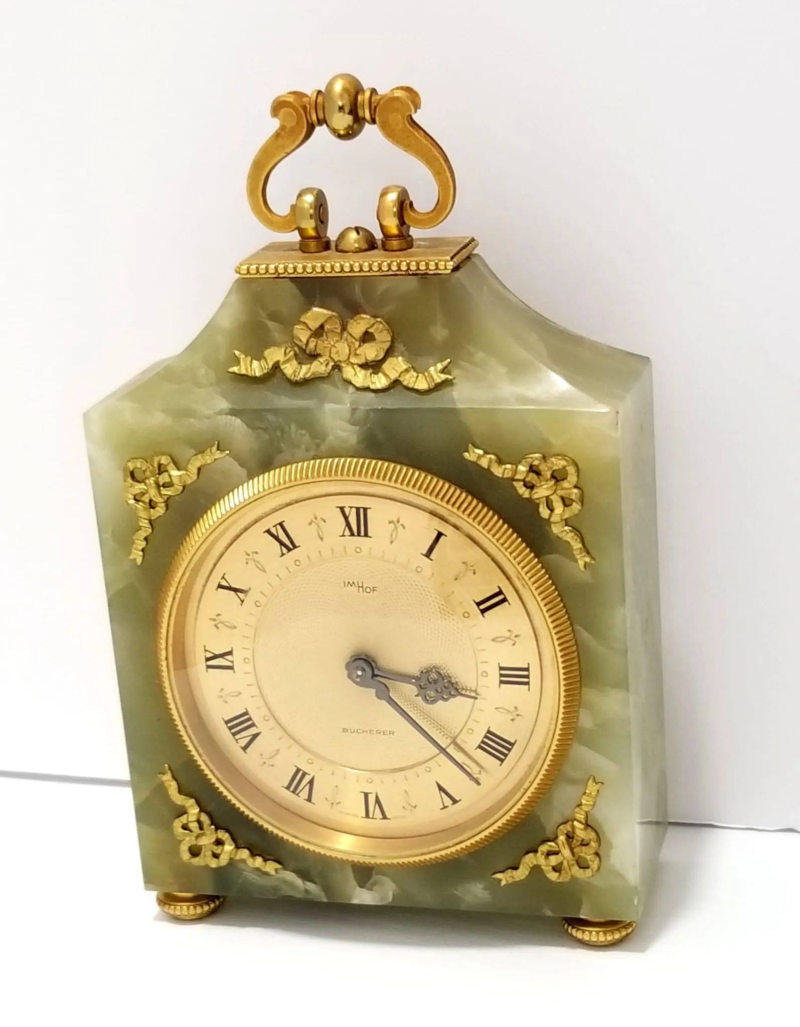 瑞士imhof伊姆霍夫复古玛瑙马车钟座钟_机芯_装饰_钟表