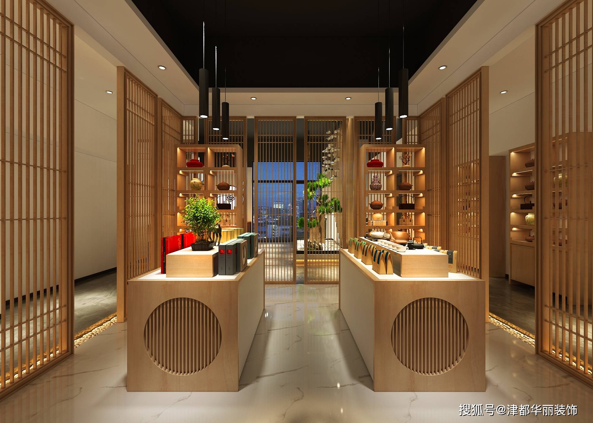 银川装修公司|津都华丽|银川瀚茗轩茶楼装修设计方案鉴赏_空间_风格