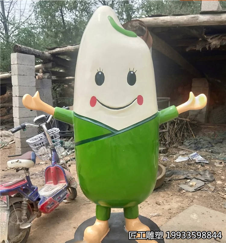 玻璃钢水稻大米雕塑 卡通农作物公仔ip形象摆件_复合材料_是一种_工艺