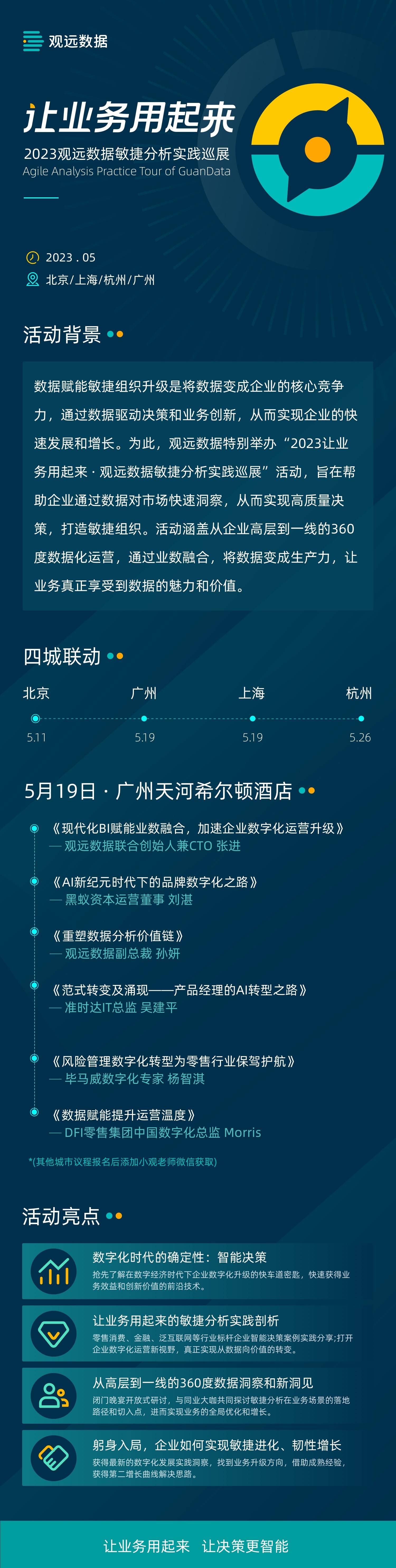 准时达确定出席「让业务用起来」2023观远数据敏捷分析实践巡展·广州站