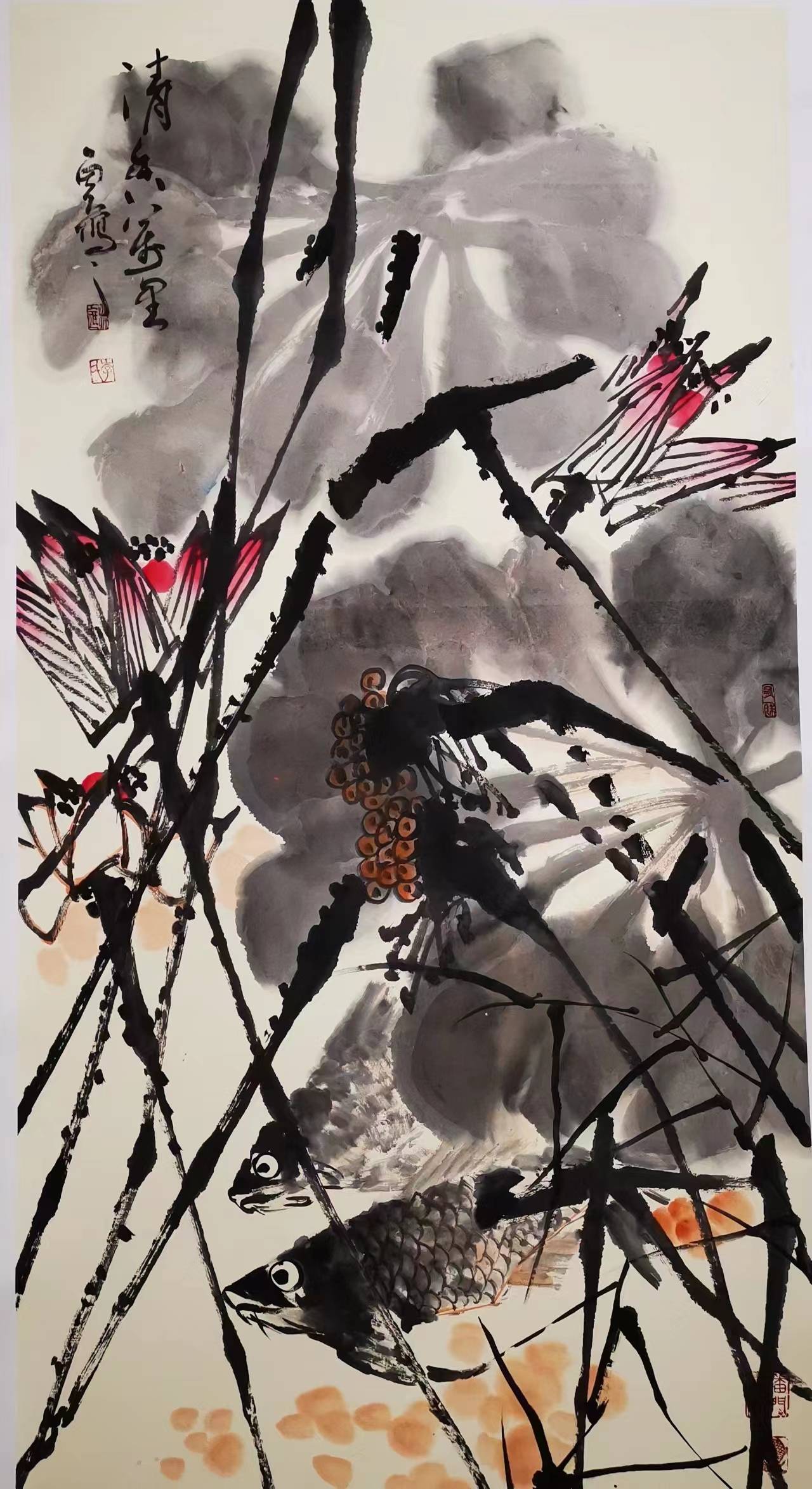 国画巨匠李进潮"中国梦 蓝荷情"国韵荷风…在中国美术馆开展_传统