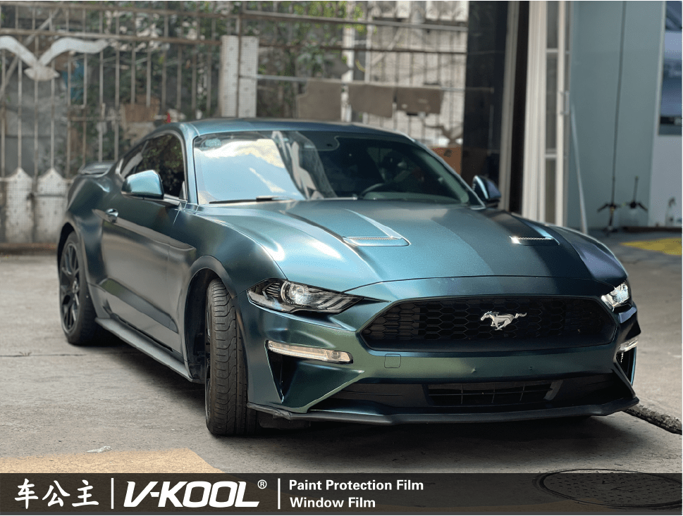 福特野马装贴电光宝石绿改色膜—车公主_搜狐汽车_搜狐网