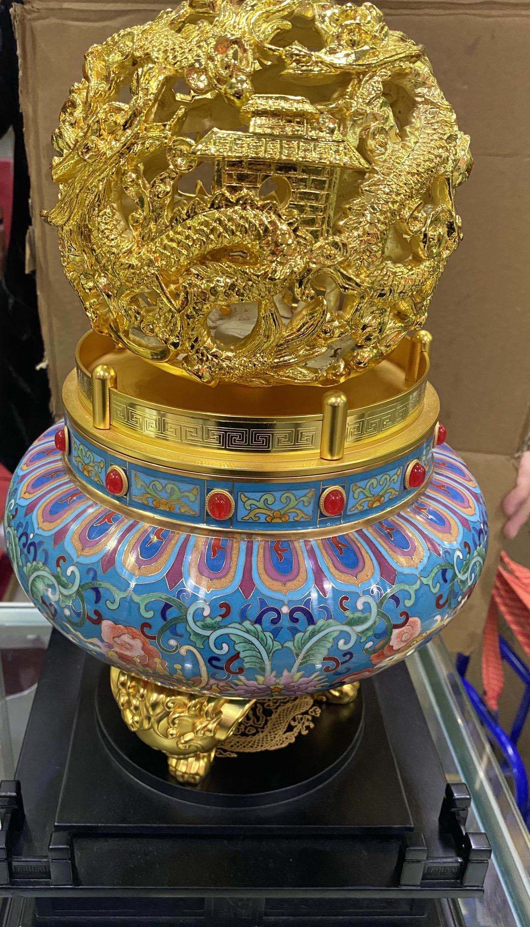 张向东大师景泰蓝作品《大吉承运乾坤转运尊》限量发行:600套_藏品_cm