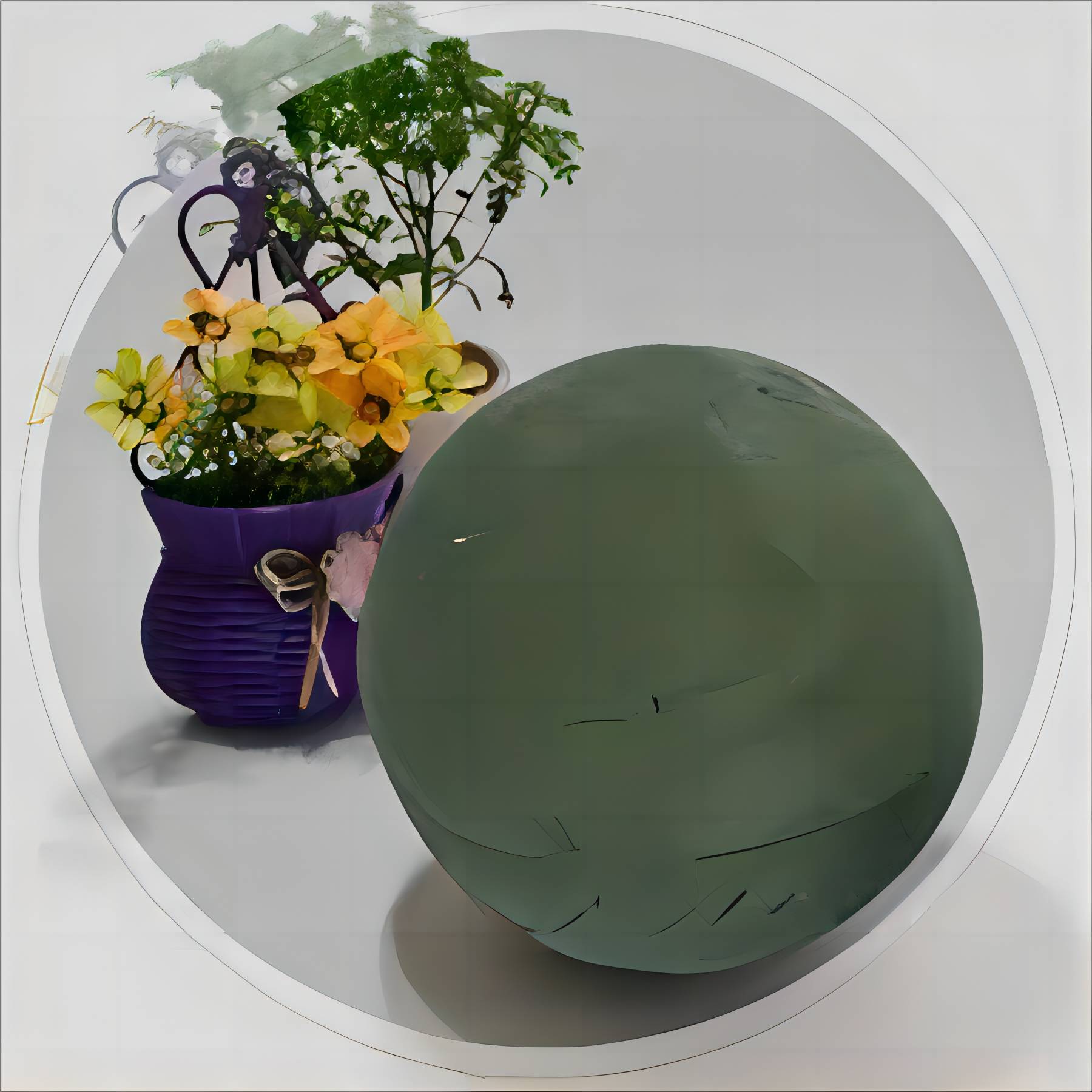 圆形的花泥起着什么样的作用_鲜花_球形_装饰