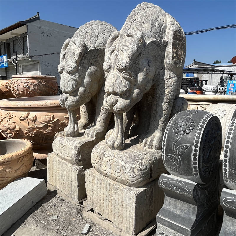 石雕吸水兽青石仿古做旧看门石摆件户外门墩门口景观园林装饰_又名
