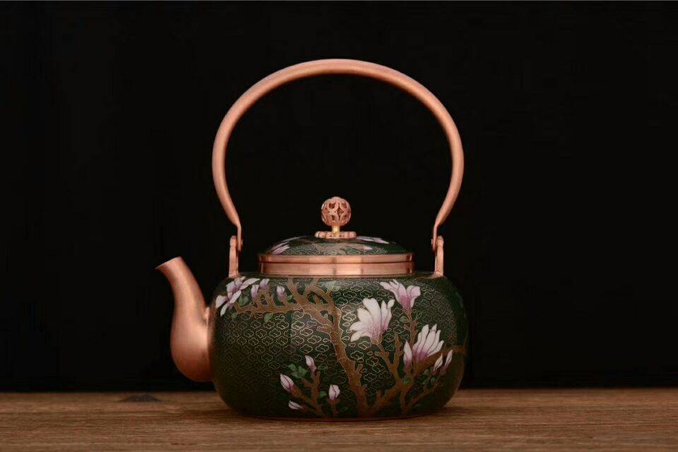 霍铁辉大师作品 玉堂富贵珐琅壶景泰蓝壶工艺品_精品_工艺美术_价值