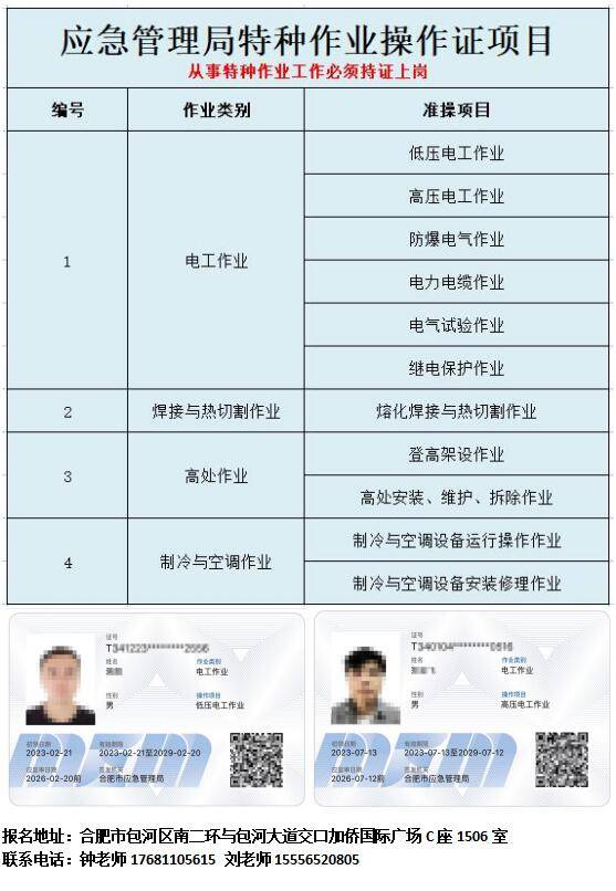 合肥办理电工操作证,电工证容易考吗?特种作业操作证种类有哪些?