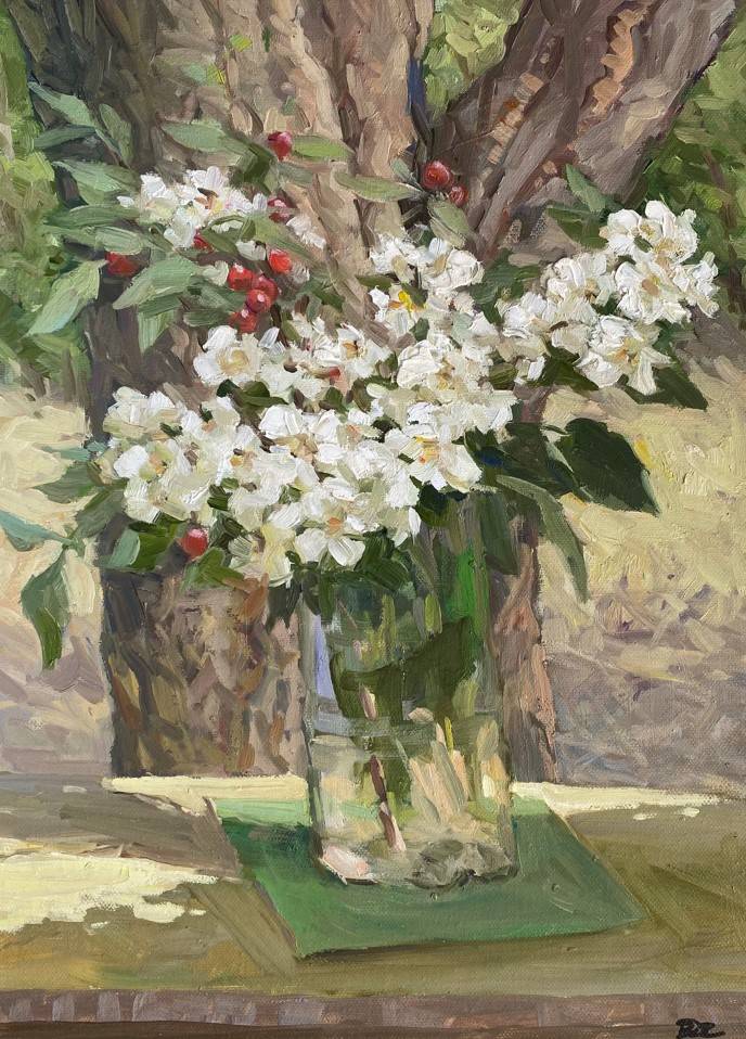 瓦伦丁 《野花》30x40cm,2018瓦伦丁 《野雏菊i》 29x38cm, 2017