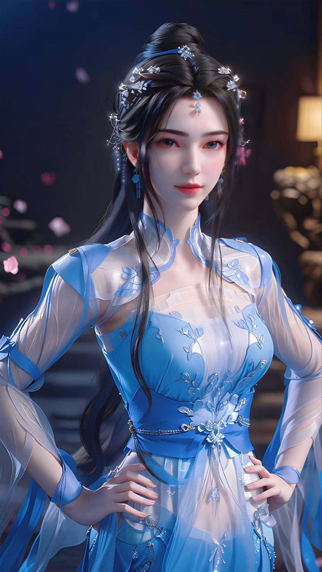 国漫女神李慕婉ai手机壁纸:疑是仙女下凡来,回眸一笑胜星华_水印