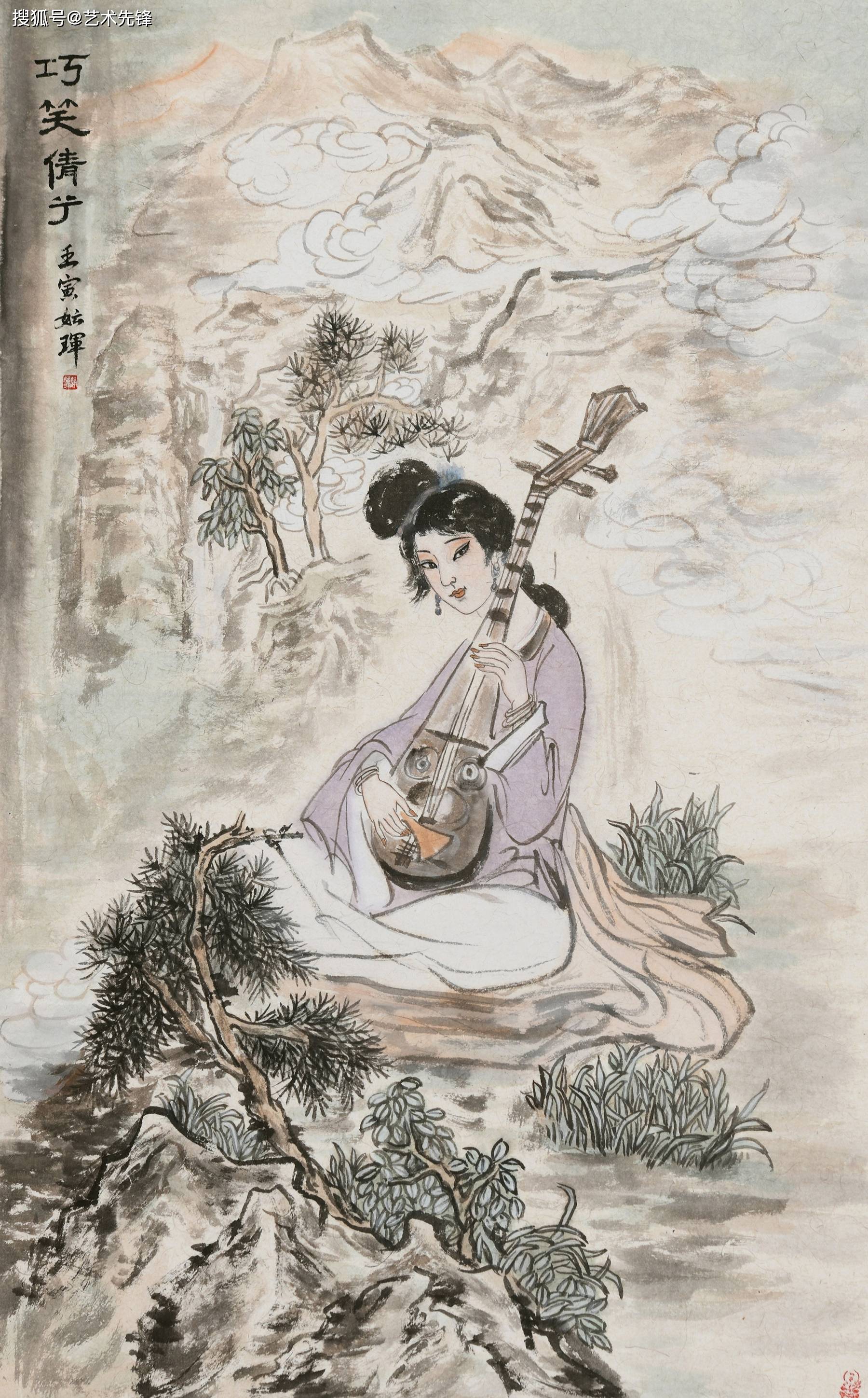 赵妘珲:古典美女画,传统与现代的完美融合_人物画_作品_国画